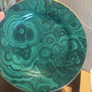 Green malachite bread plates - set of 4
